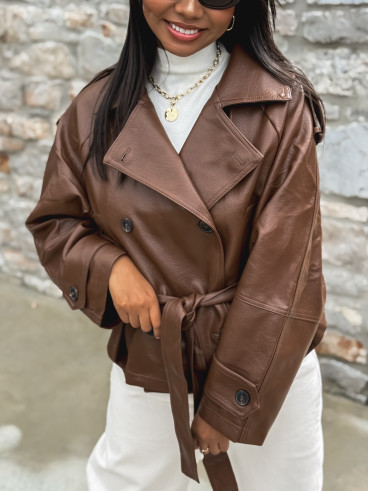 Veste en simili cuir Keren - Camel