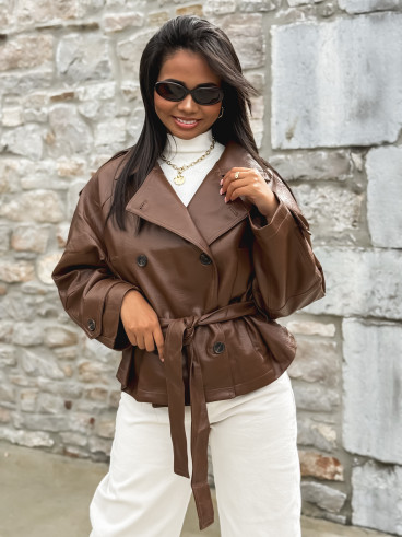 Veste en simili cuir Keren - Camel
