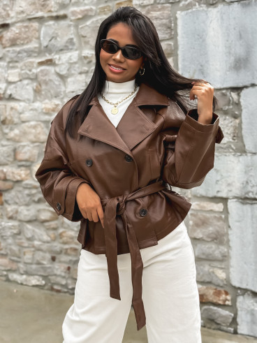 Veste en simili cuir Keren - Camel