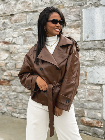 Veste en simili cuir Keren - Camel