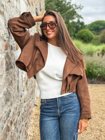 Veste en suédine Tylia - Marron