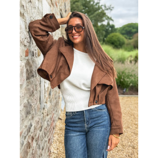 Veste en suédine Tylia - Marron