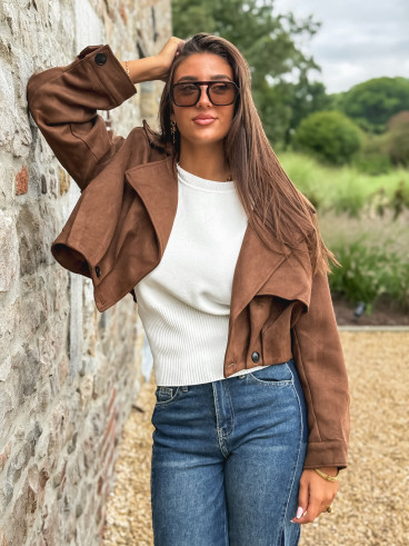 Veste en suédine Tylia - Marron
