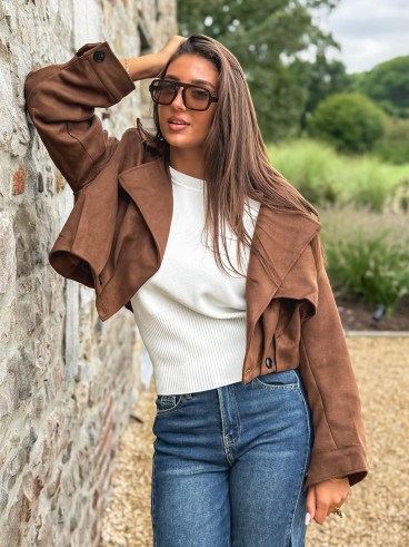 Veste en suédine Tylia - Marron