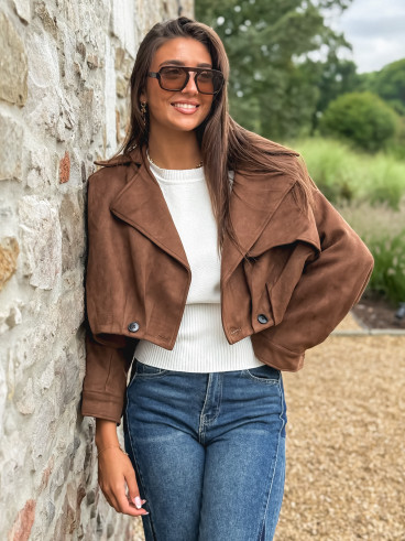 Veste en suédine Tylia - Marron