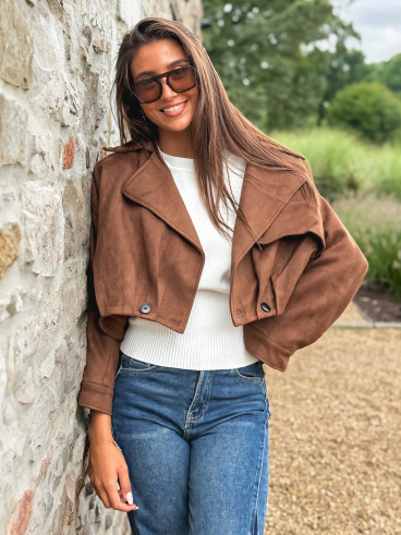 Veste en suédine Tylia - Marron