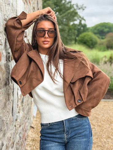 Veste en suédine Tylia - Marron