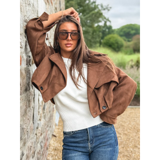 Veste en suédine Tylia - Marron