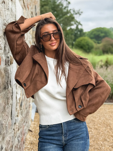 Veste en suédine Tylia - Marron