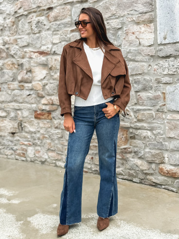 Veste en suédine Tylia - Marron