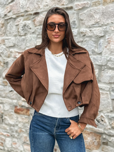 Veste en suédine Tylia - Marron