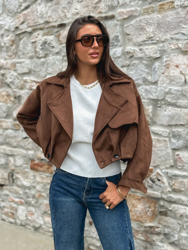 Veste en suédine Tylia - Marron