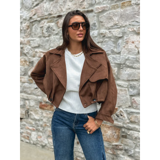 Veste en suédine Tylia - Marron