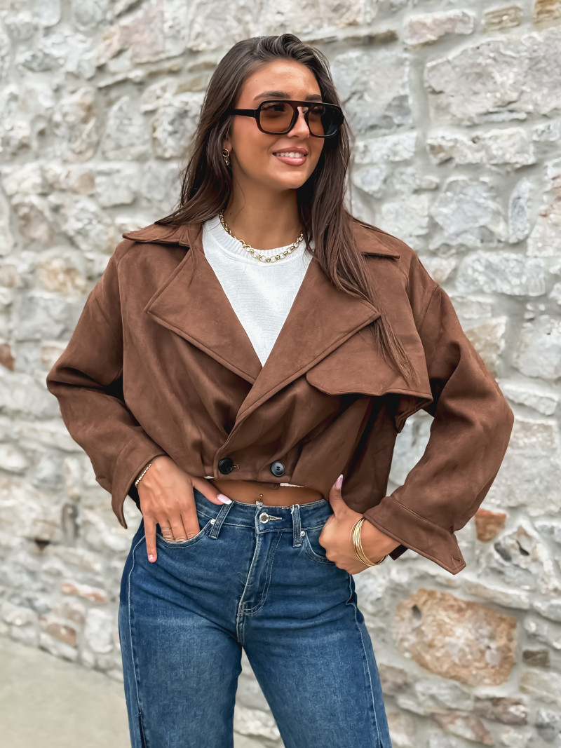 Veste en suédine Tylia - Marron