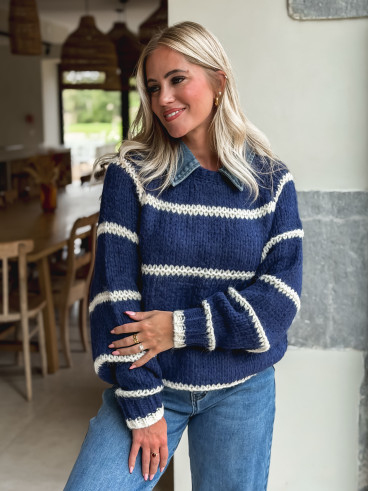 Pull Karolane - Marine/Ecru