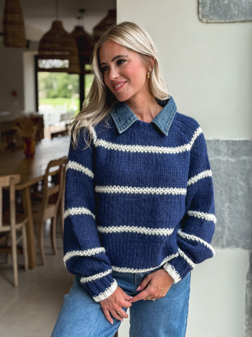 Pull Karolane - Marine/Ecru