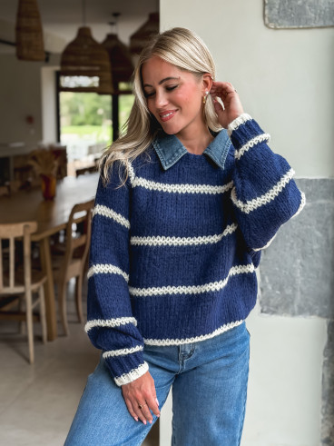 Pull Karolane - Marine/Ecru