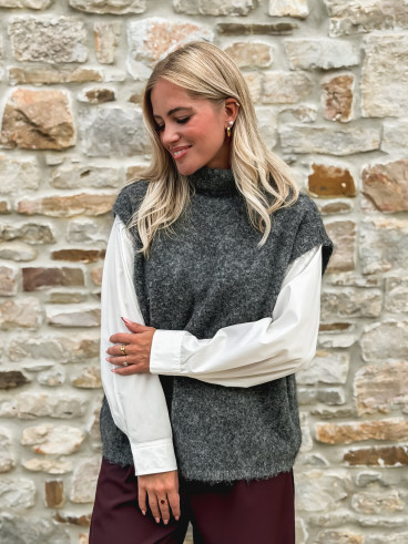 Pull sans manches Silia - Gris foncé