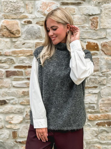 Pull sans manches Silia - Gris foncé