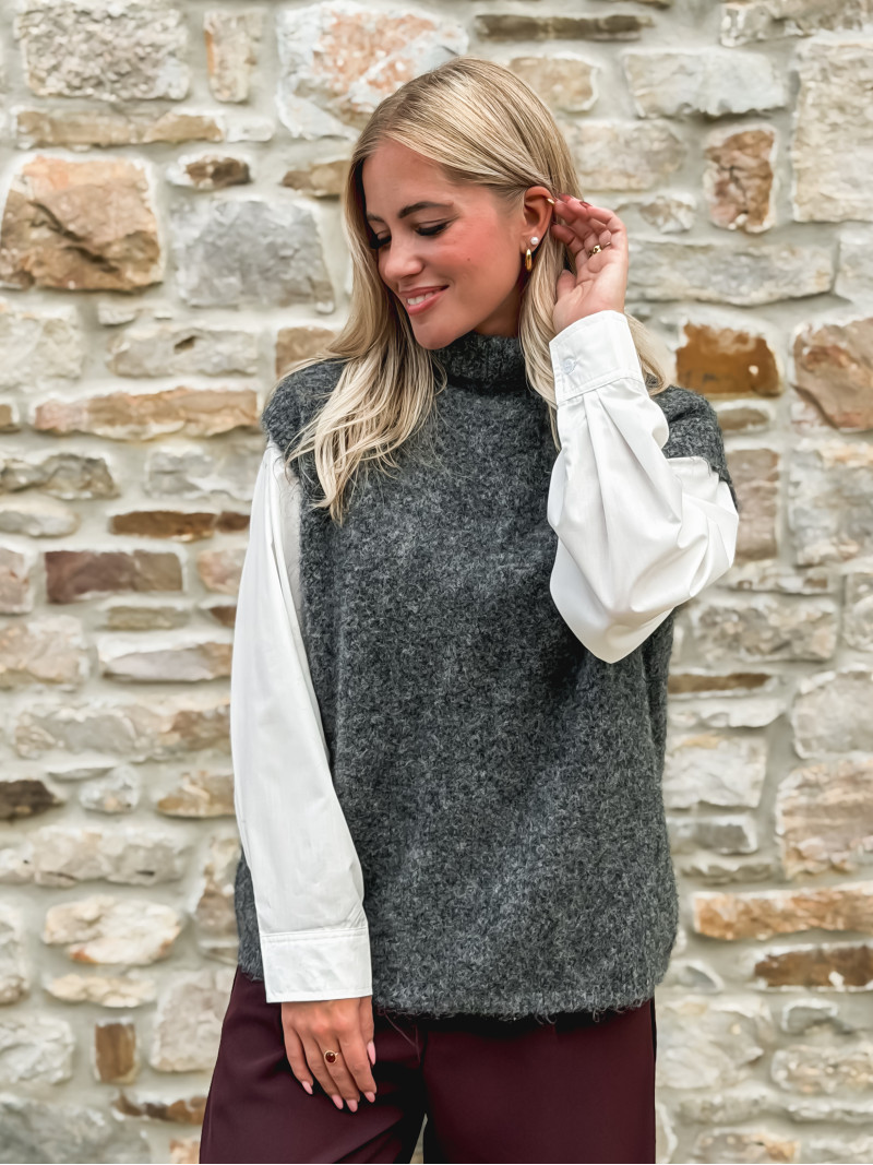 Pull sans manches Silia - Gris foncé
