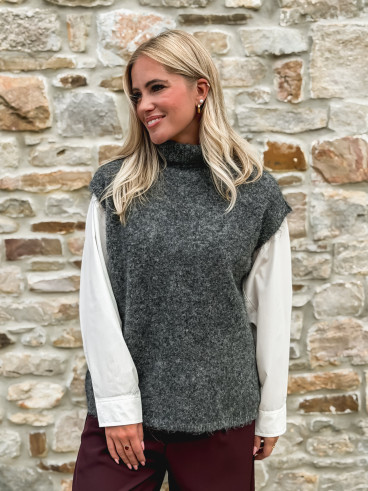 Pull sans manches Silia - Gris foncé