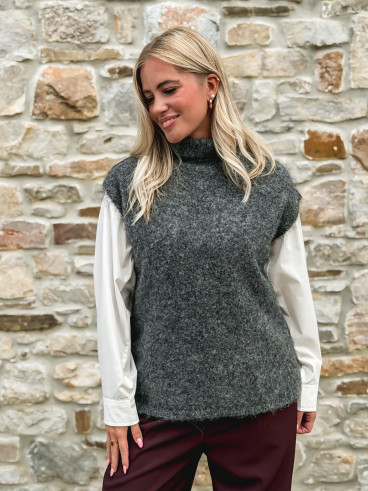 Pull sans manches Silia - Gris foncé