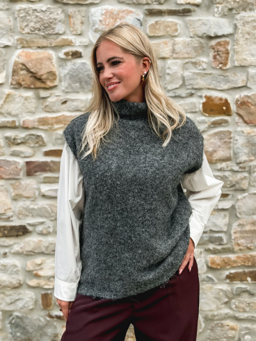 Pull sans manches Silia - Gris foncé