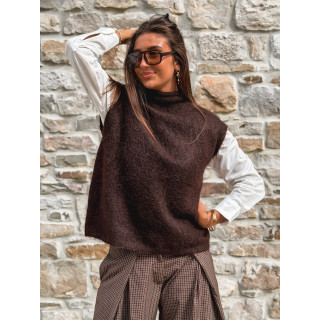 Pull sans manches Silia - Chocolat