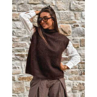 Pull sans manches Silia - Chocolat
