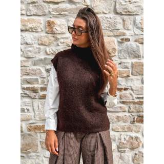 Pull sans manches Silia - Chocolat