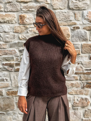 Pull sans manches Silia - Chocolat Pull sans manches Silia - Chocolat