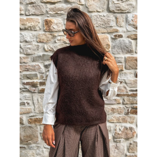 Pull sans manches Silia - Chocolat