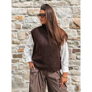 Pull sans manches Silia - Chocolat