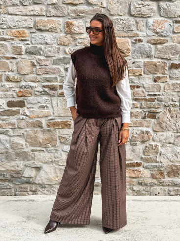 Pull sans manches Silia - Chocolat Pull sans manches Silia - Chocolat