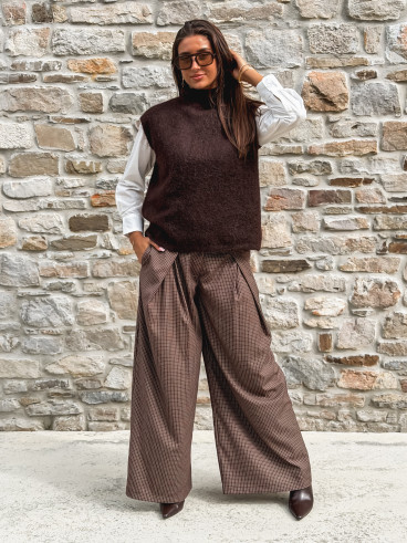 Pull sans manches Silia - Chocolat Pull sans manches Silia - Chocolat