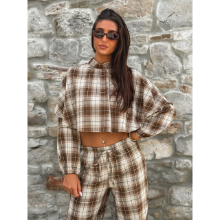 Blouse à motif tartan Aveline - Marron