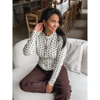 Gilet à pois Cassie - Beige/Chocolat