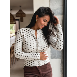 Gilet à pois Cassie - Beige/Chocolat