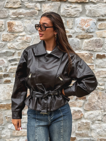 Perfecto simili cuir Aliane - Chocolat