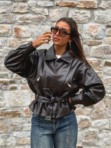 Perfecto simili cuir Aliane - Chocolat