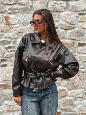 Perfecto simili cuir Aliane - Chocolat