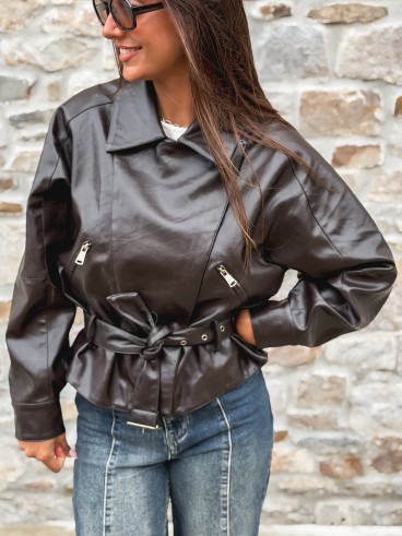 Perfecto simili cuir Aliane - Chocolat