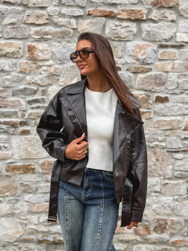 Perfecto simili cuir Aliane - Chocolat