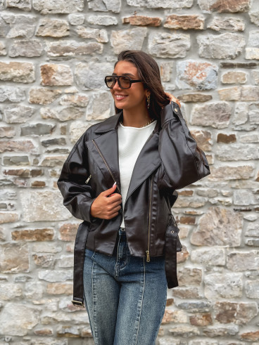 Perfecto simili cuir Aliane - Chocolat