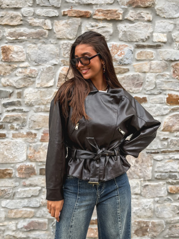 Perfecto simili cuir Aliane - Chocolat