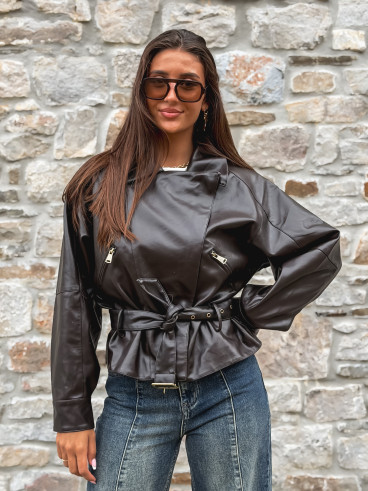 Perfecto simili cuir Aliane - Chocolat