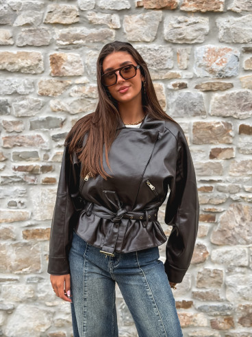 Perfecto simili cuir Aliane - Chocolat