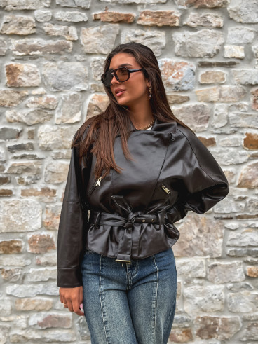 Perfecto simili cuir Aliane - Chocolat