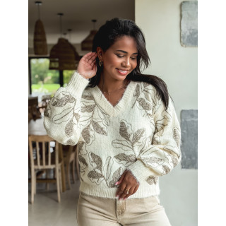 Pull à motifs Evana - Beige