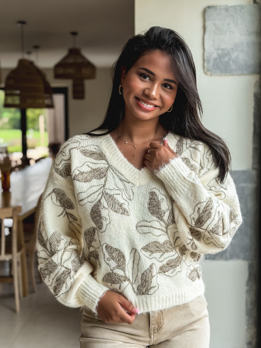 Pull à motifs Evana - Beige Pull à motifs Evana - Beige